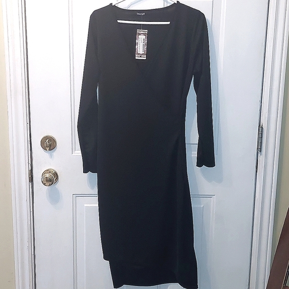 Boohoo long sleeve wrap midi dress - Picture 2 of 10